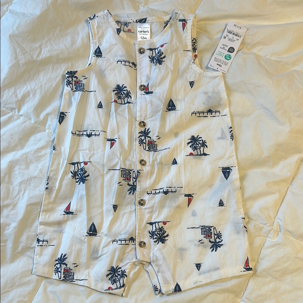 Carter's Nautical Print Baby Romper
